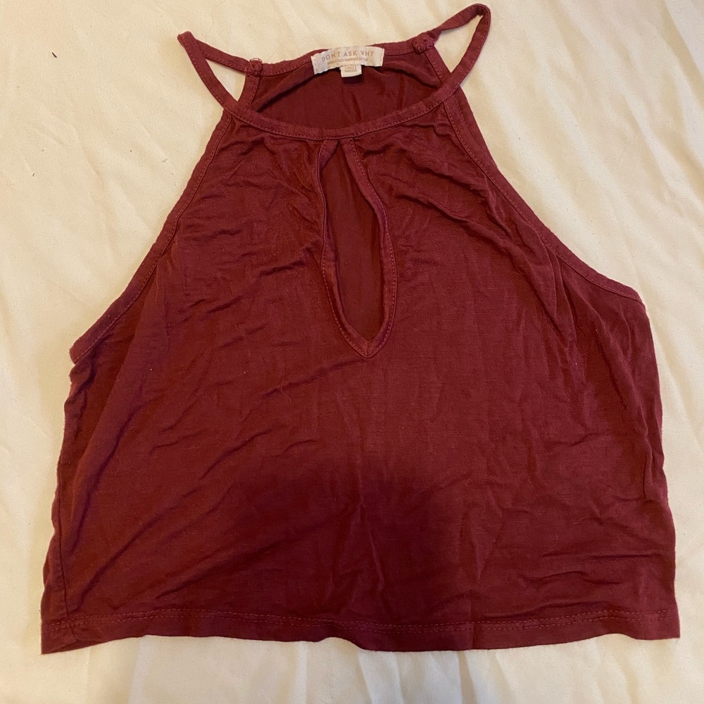 Halter crop top with keyhole detail